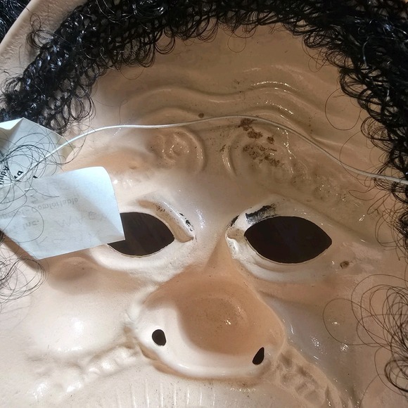 Vintage Ben Cooper Sad Clown Plastic Halloween Mask Black Hair‎ SEE PHOTOS - Picture 6 of 13